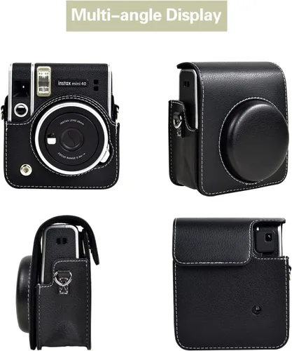 Vista 3 de Rieibi Funda protectora para Fujifilm Instax Mini 40, funda de piel sintética para cámara instantánea Fuji Instax Mini 40 - Mini 40 Funda de bolsa