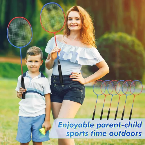 Vista 7 de Juego de 20 raquetas de bádminton con 24 volantes y 6 bolsas de transporte, raquetas de bádminton resistentes y ligeras para adultos principiantes