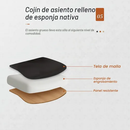 Vista 6 de Silla de oficina, silla ergonómica de escritorio de malla con respaldo medio, silla de malla giratoria de altura ajustable, silla de computadora