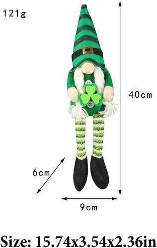 Vista 6 de Decoraciones del día de San Patricio, adornos de muñeca de gnomo irlandés de primavera, muñeco de elfo decorativo, trébol verde, regalo