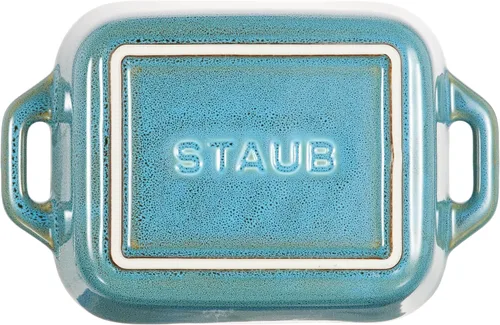Vista 2 de staub Dish 40511-882 - Plato rectangular, color turquesa, 5.5 x 4.3 pulgadas (5.5 x 4.3 in), de cerámica, apto para horno y microondas