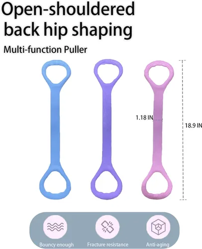 Vista 8 de Figure 8 Fitness Resistance Bands, Elastic Bands with Handles for Working Out,Arm Back Shoulder Training Elastic Ropes,Exercise Equipment for