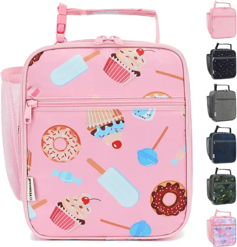 Vista 12 de GYEUKHAM Bolsa de Almuerzo Aislada para Mujeres, Niñas, Adolescentes, Bolsa de Almuerzo para Niños Grande con Aislamiento, Grande, Reutilizable