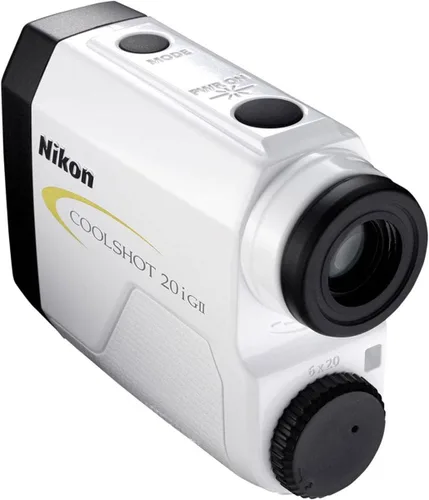 Vista 7 de Nikon Coolshot 20i GII - Telémetro de pendiente láser de golf, versión estándar blanco con borde amarillo, talla M