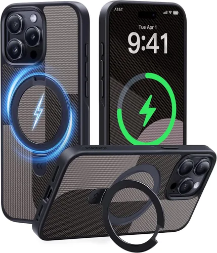 Vista 59 de CASEKOO - Funda diseñada para iPhone 14 Pro con soporte magnético invisible [protección contra caídas de grado militar] [compatible con MagSafe]