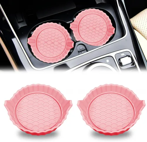 Vista 22 de Portavasos para automóvil, posavasos antideslizantes para automóvil, inserto universal para portavasos de automóvil, tapete de accesorios