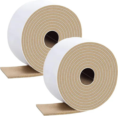 Vista 15 de Shappy Paquete de 2 tiras de fieltro con parte trasera adhesiva, rollo de cinta de fieltro, antideslizantes, autoadhesivas, cortables para muebles