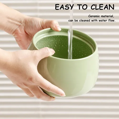Vista 8 de Fuente de agua de cerámica para gatos, dispensador de agua de porcelana para gatos de 45 onzas/1.3 L, fuente de agua automática para mascotas
