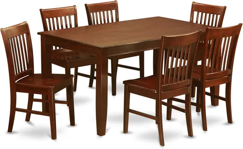 Vista 12 de East West Furniture DUNO5-BLK-W - Juego de mesa de comedor de 5 piezas, incluye una mesa rectangular de madera y 4 sillas de comedor de cocina, 36 x