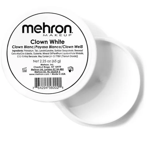 Vista 10 de Mehron Makeup Clown White - Maquillaje profesional en crema para pintura facial Pintura facial blanca para escenario, película, cosplay y mimo