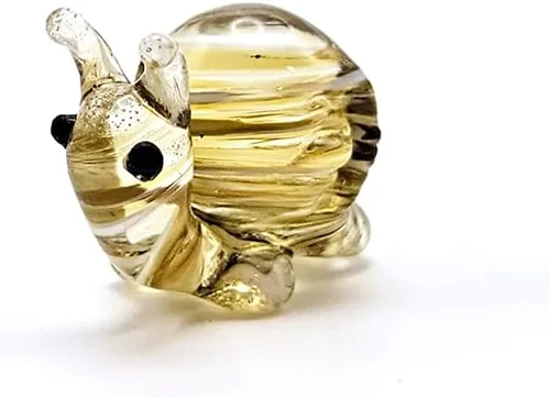 Vista 5 de Rare Caracol Micro Tiny - Figuras artísticas de vidrio soplado a mano, animales coleccionables, regalo para decoración del hogar (ámbar)