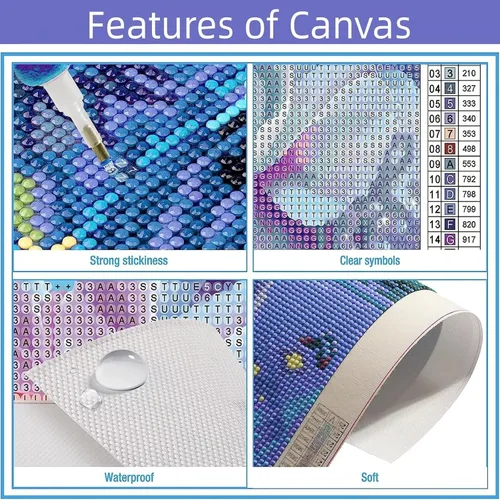 Vista 5 de Kits de pintura de diamantes para adultos, arte de diamantes de imitación 5D, pintura por números para adultos, kit de bordado de diamantes