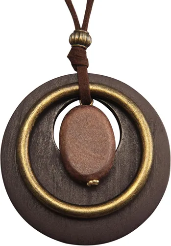 Vista 89 de Collares bohemios para mujer, colgante largo de madera, collar vintage, collar de cadena de suéter, joyería hecha a mano Collar de cuentas