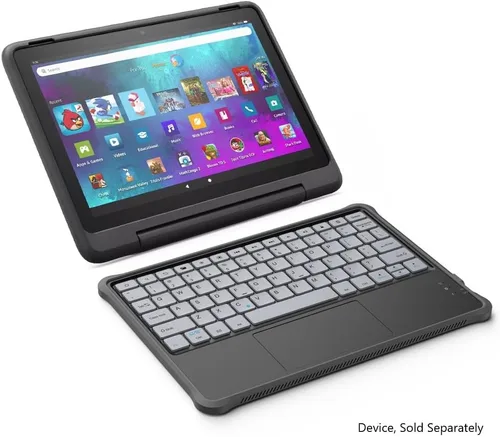 Vista 2 de Teclado Bluetooth hecho para Amazon Kids, para Fire Kids Pro de 10 pulgadas y tabletas Fire Kids de 10 pulgadas Negro