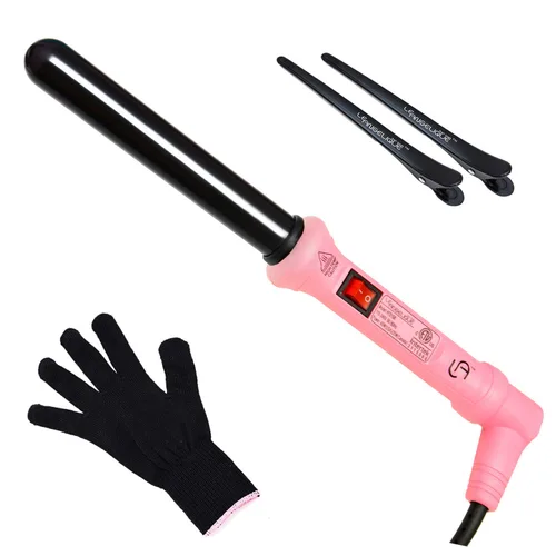 Vista 7 de Le Angelique Varita rizadora de cerámica cónica de 1/4 a 3/4 pulgadas para cabello fino y rizos apretados, rizador profesional sin clip