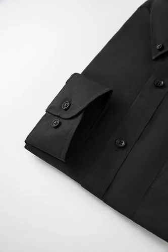 Vista 2 de PASHARTUK Camisas de vestir de manga larga con botones y ajuste regular sin arrugas para hombre
