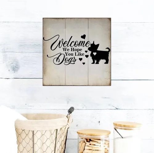 Vista 6 de Welcome We Hope You Like Lab Pointer - Letreros de madera para perro, reglas de perro, carpintería, garaje, decoración de pared para interiores