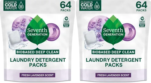 Vista 9 de Seventh Generation Paquetes de detergente para ropa, libre y transparente, 90 cargas (2 bolsas, 45 unidades EA)
