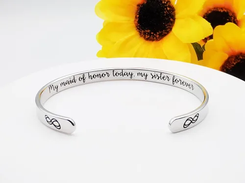Vista 329 de Pulseras inspiradoras para mujer, joyería de acero inoxidable, con refranes, pulsera motivacional con mensaje oculto, pulseras grabadas para mejor