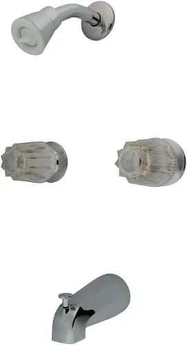 Vista 5 de Kingston Brass KF112 Americana - Válvula central para bañera y ducha de 8.0 in, con mango doble, cromo pulido
