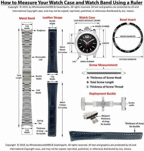 Vista 3 de Ewatchparts Juego de 10 pines de fricción de tubo de 0.866 in compatibles con fijación Invita Pro Diver 8926OB 9094 9937 BAND