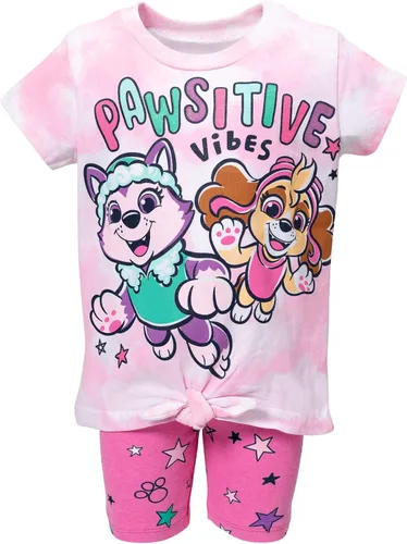 Vista 4 de Paw Patrol Conjunto de camiseta y pantalones cortos con estampado anudado
