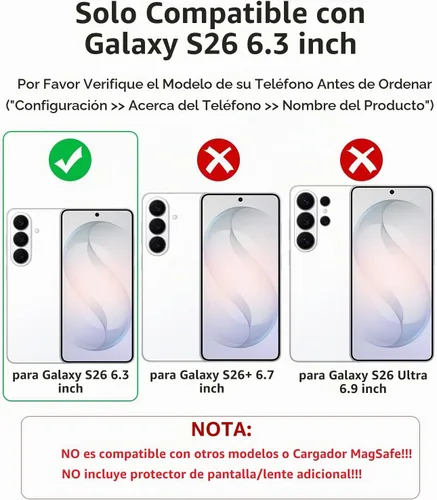Vista 2 de Jelanry Funda resistente y resistente para Samsung Galaxy S26 - Negro