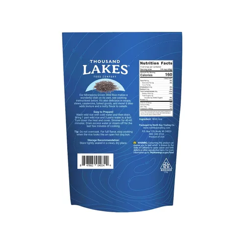 Vista 2 de Thousand Lakes Arroz silvestre cultivado en Minnesota - 15 onzas 100% arroz salvaje Todo natural