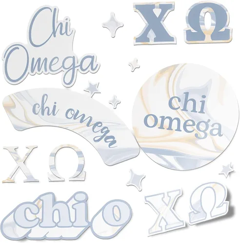 Vista 7 de Desert Cactus Chi Omega Sticker Sorority Marble Decal Laptop Water Bottle Car Sheet (Marble Sheet) (Pack of 2)