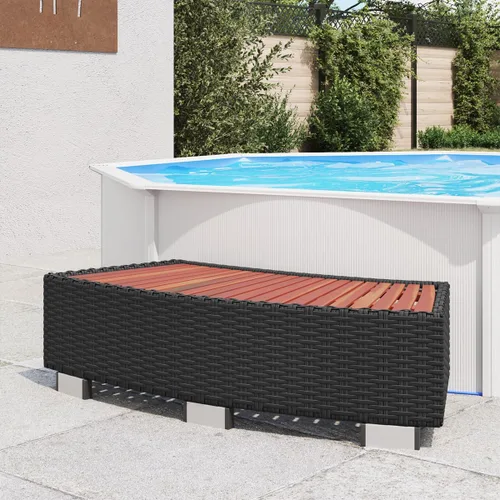 Vista 2 de vidaXL Spa Step Poly Rattan 36.2"x17.7"x9.8" Negro