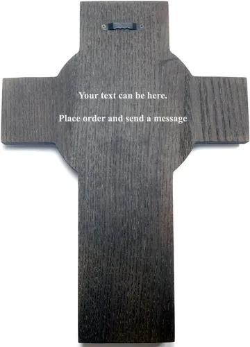 Vista 2 de Crucifijo de madera Crucifijo Salvador Jesús. Cruz católica tallada en madera religiosa. regalo cristiano grande