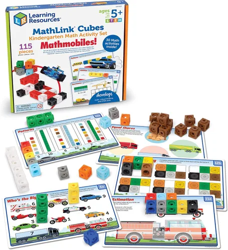 Vista 13 de Learning Resources MathLink Cubes Conjunto de Actividades de Matemáticas Tempranas - 115 Piezas, Edades 4+, Imprescindibles para el Aula
