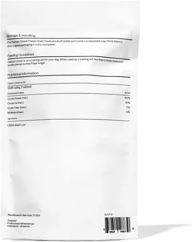 Vista 2 de Maev - Golosinas de hígado de res liofilizadas de un solo ingrediente, 4.4 onzas