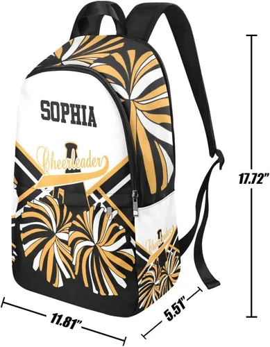 Vista 6 de Mochila de animadora personalizada azul y blanca con nombre, bolsa de viaje personalizada para mujeres y hombres, Personalizado 16, Personalizado