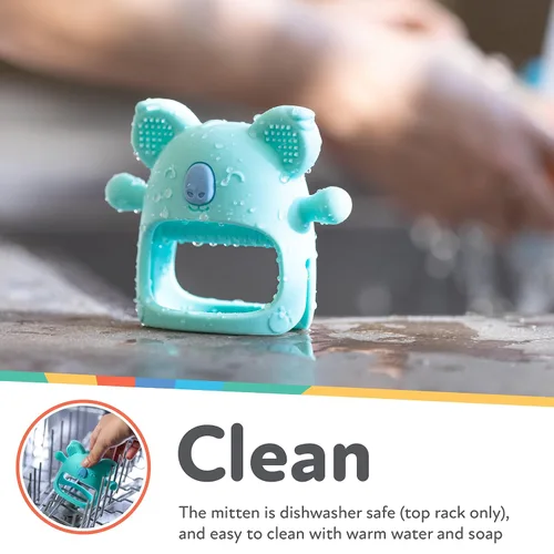 Vista 2 de Nuby Manopla de dentición de muñeca de silicona - Anillo de mordedor para bebés - Más de 3 meses - Koala