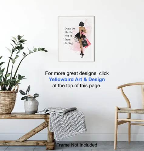 Vista 6 de Arte de pared con cita inspiradora, regalo de alta costura para mujeres negras afroamericanas, decoración de pared glamorosa, diseño de moda