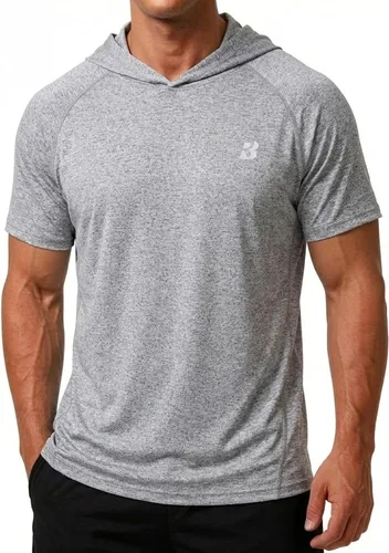 Vista 13 de Roadbox Sudadera con capucha de manga corta para hombre, ligera, de secado rápido, con protección solar Quick Dry, Breathable, Moisture Wicking, Sun