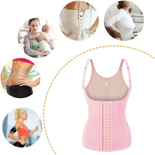 Vista 5 de Entrenador de cintura de látex para mujer, corsé de entrenamiento deportivo bajo el busto, faja moldeadora de reloj de arena