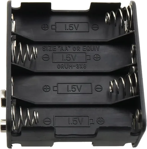 Vista 4 de Soporte de batería, 2 unidades, 8 x 1,5 V, AA espesar, caja de batería con cable tipo T, conector a presión estándar, caja de batería
