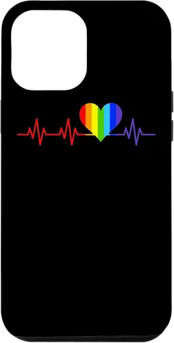 Vista 26 de Gay EKG Pulse Heartbeat Pride Flag y Queer LGBTQ Rainbow Case para iPhone 17