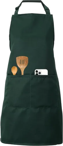 Vista 9 de Kitchen Bib Chef Apron for Women Men with Pockets Waterproof, Large Pockets, Adjustable Neck Strap, For Cooking, Painting, Pottery, Ceramics