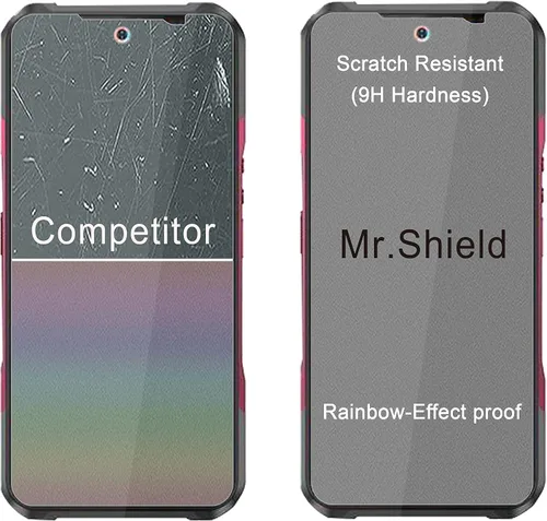 Vista 5 de Mr.Shield Protector de pantalla de vidrio templado para Doogee V20S/V20 Pro 5G/V20 5G Paquete de 3 vasos japoneses con dureza 9H