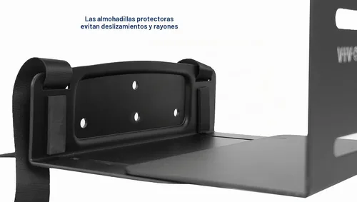 Vista 4 de VIVO Soporte de pared universal para PC, soporte de acero ajustable, caja de computadora, soporte de correa de CPU de marco abierto, negro