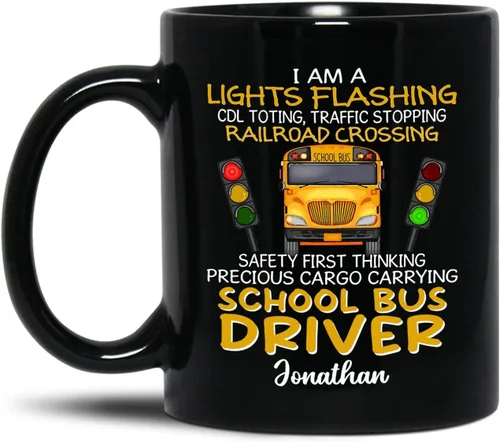 Vista 19 de A Truly Amazing Bus Driver Is Hard To Find, Difficult To Part With & Impossible To Forget Coffee Mug, Personalized Name School Bus Drivers Coffee