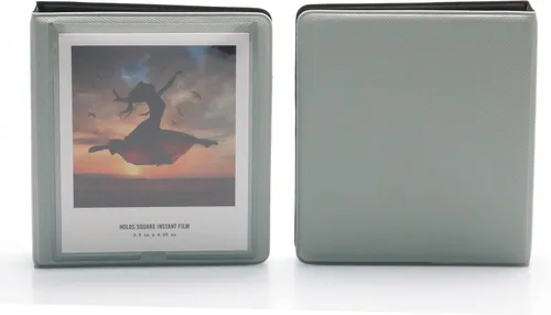 Vista 8 de Álbum de fotos de 33 bolsillos para cámara instantánea Polaroid, apto para fotos de 3.5 x 4.25 pulgadas, material de PVC y resistente al agua Negro
