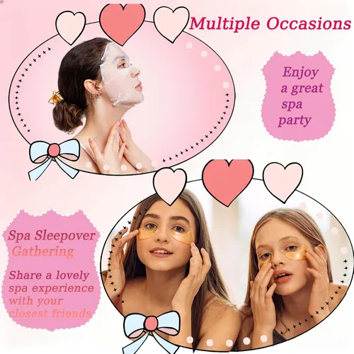Vista 4 de 144 piezas de suministros de fiesta de spa para mujeres, artículos esenciales de favores del día de spa incluyen máscaras faciales para el cuidado