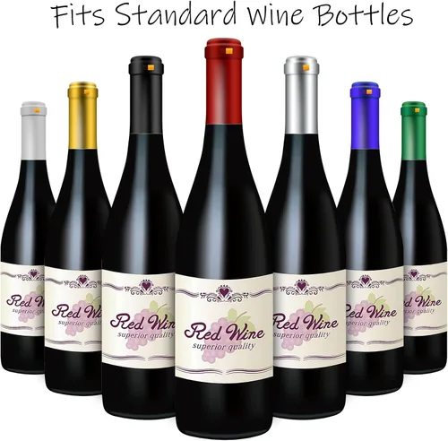 Vista 5 de Cápsulas termorretráctiles de PVC, 120 unidades de fundas retráctiles de vino negro mate, tapas transparentes para botellas de corchos, cápsulas