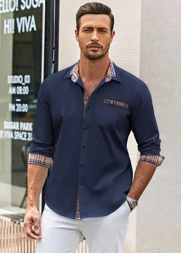 Vista 3 de COOFANDY Men's Long Sleeve Dress Shirt