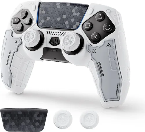 Vista 9 de GeekShare G.S.TAC Tactical PS5 Controller Skin Set, Anti-Slip Silicone Protective Cover Skin Case for PS5 Wireless Controller with 2 Thumb Grip Caps