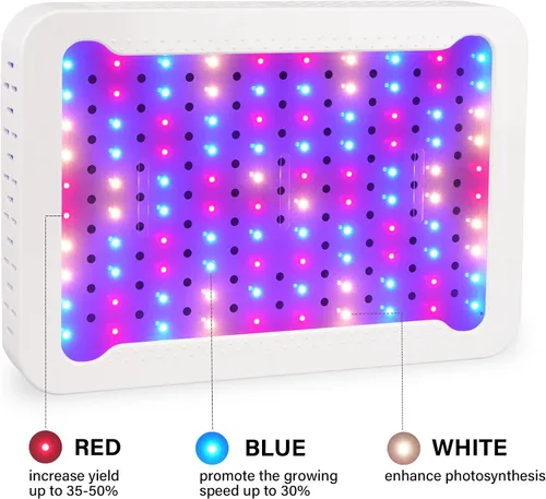 Vista 3 de Beelux Luz LED de Cultivo de 1000W para Plantas de Interior de Espectro Completo, Chips Dobles Mejorados e Interruptor Dual, Luces de Cultivo